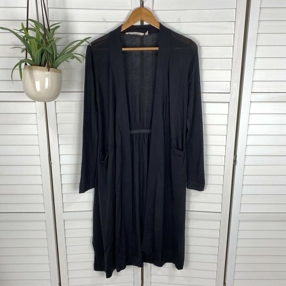 Soft Surroundings Black Fiona‎ Cardigan Thin Knit Long Duster Womens Size XS